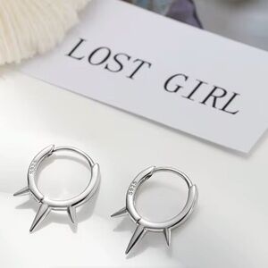 Kate Spade Inspired 925 Sterling Silver Spike Hoop Earrings